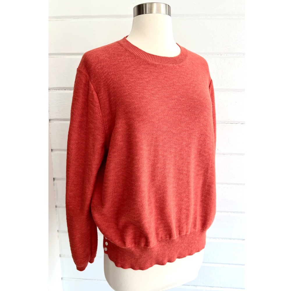 ALEX MILL Isabelle Button Side Sweater in Amber Red - XXL